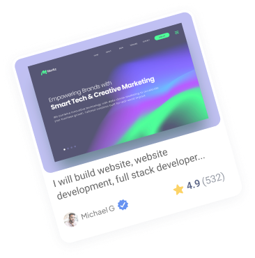 Service offer card with rating and reviews