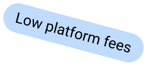 Low platform fees badge