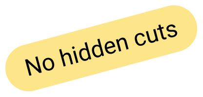 No hidden cuts badge