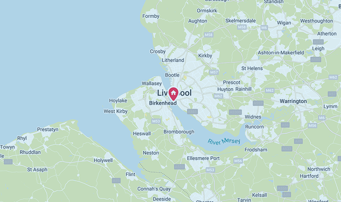 Map showing the location of Osdire HQ in Liverpool